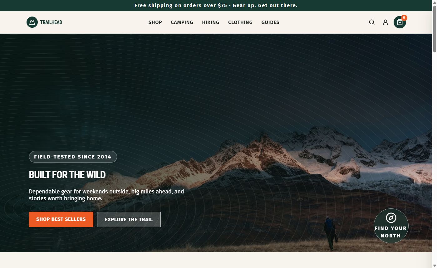 Trailhead theme design preview