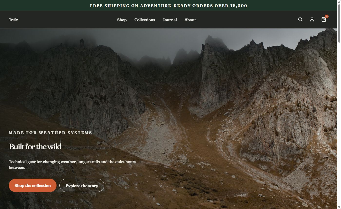Trailz theme design preview